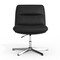 Merrick Lane Biel Mid-Back Height-Adjustable Stationary Armless Swivel Office Chair - Padded Upholstered Wide Back and Seat, Strong Frame